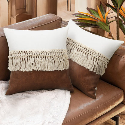 Grandeur Leather Bohemian Cushion Cover