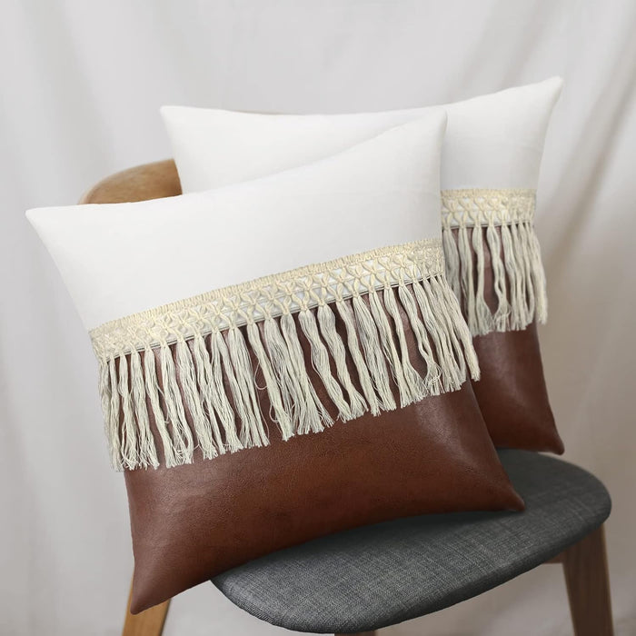 Grandeur Leather Bohemian Cushion Cover