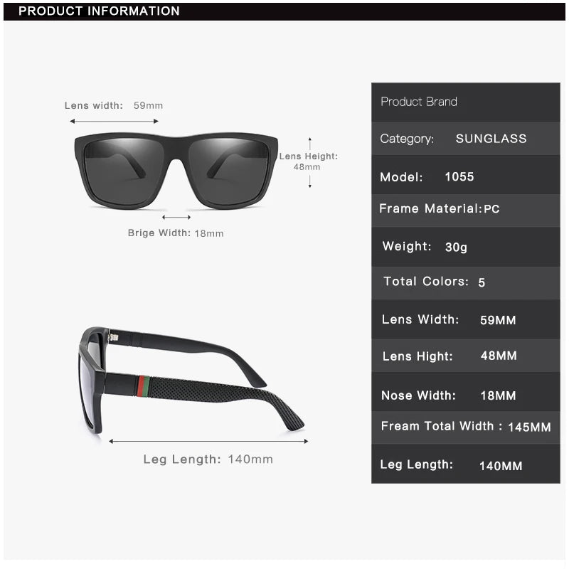 Pheonix Polarized Square Sunglasses